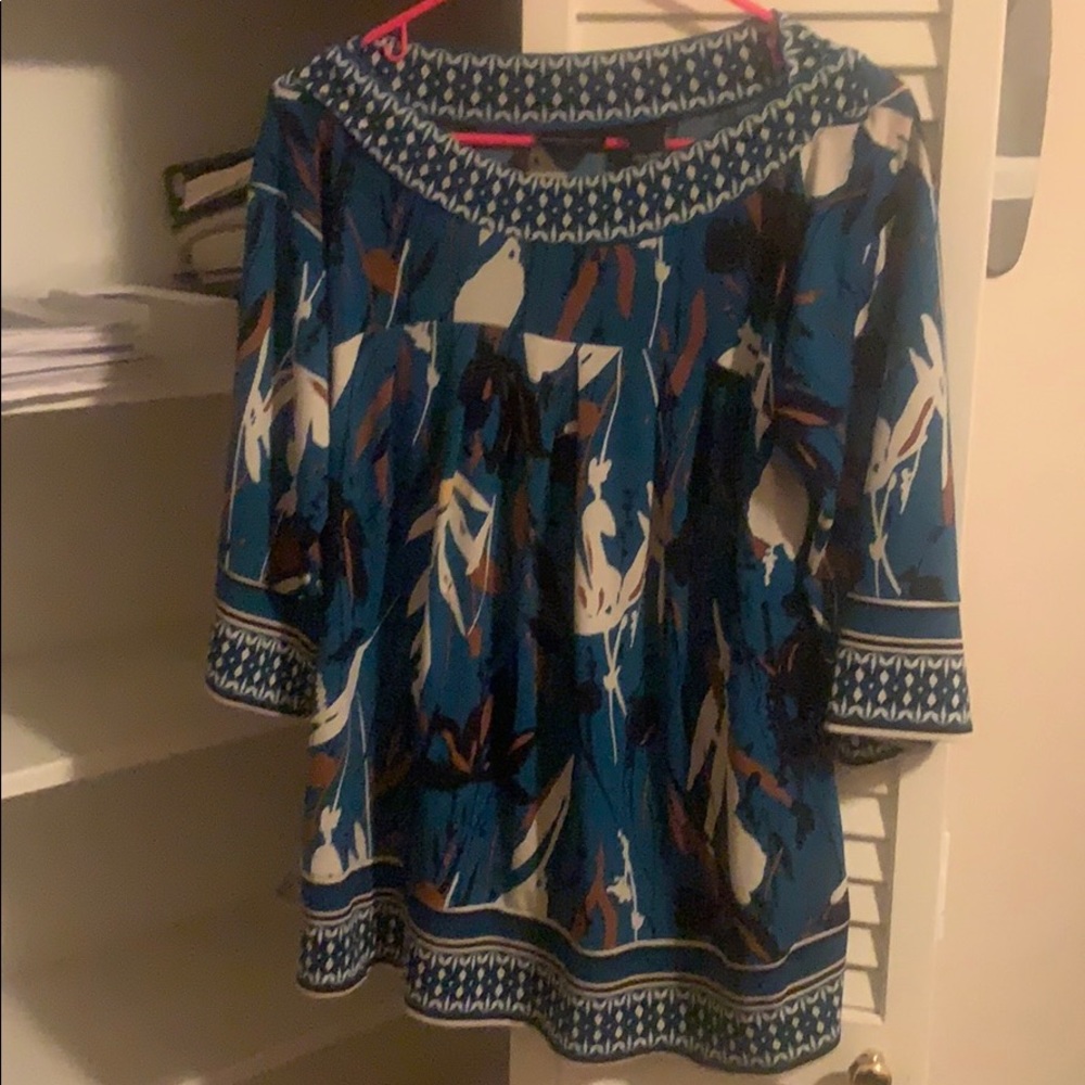 Printed long sleeve top